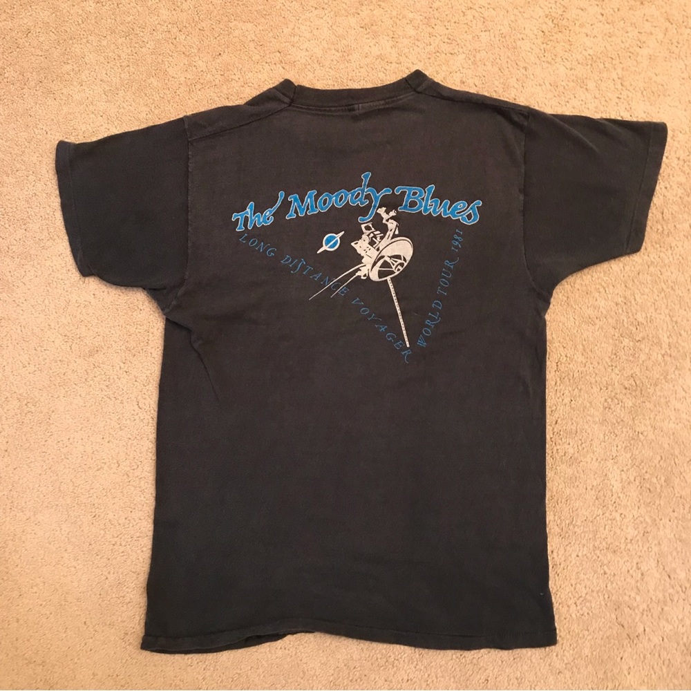 Moody Blues 1981 Long Distance Voyager World Tour Concert T-Shirt Size Small